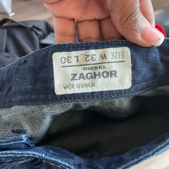 Diesel Zaghor Relaxed Bootcut 008LH Dark Blue Buttonfly Denim Jeans - Picture 8 of 13